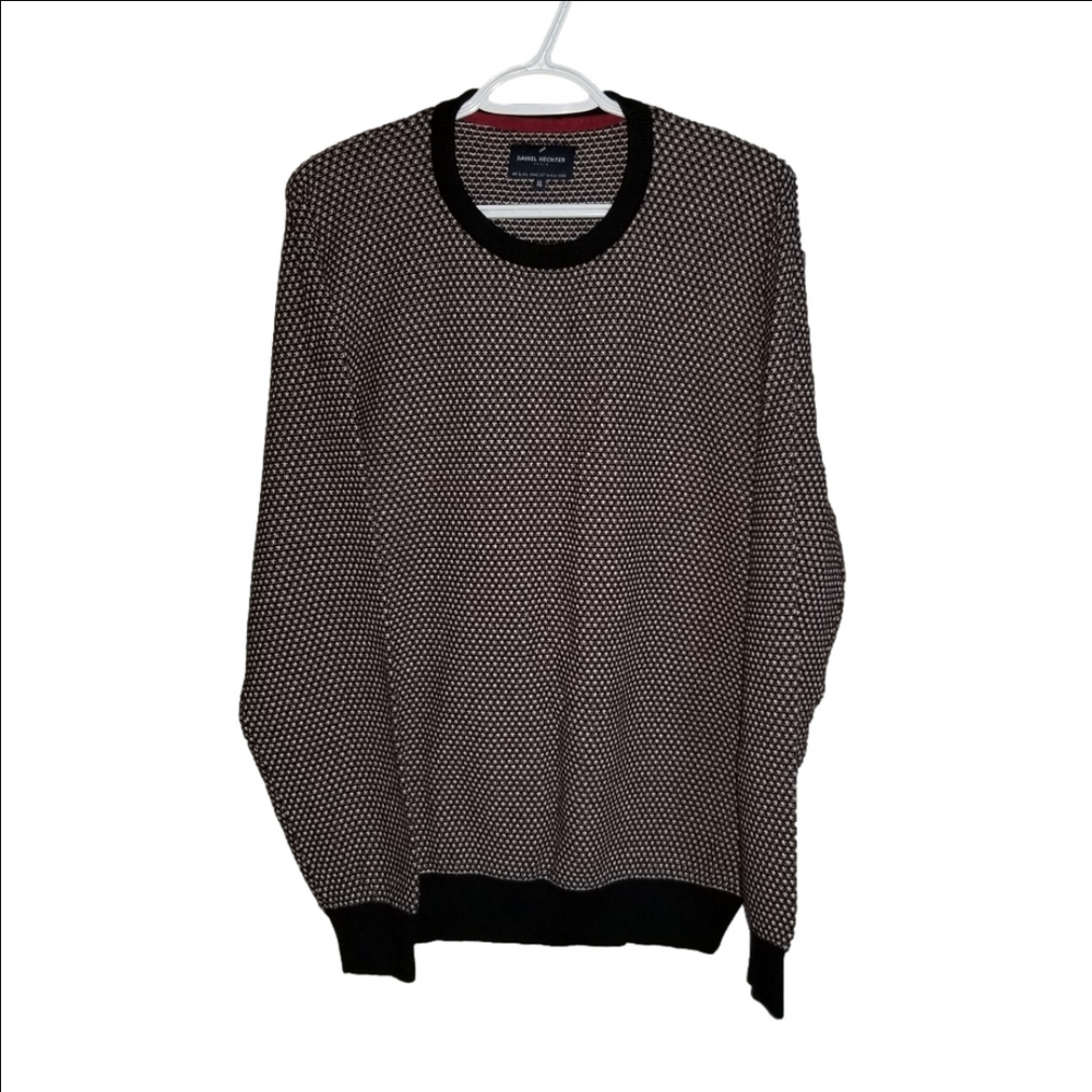 Daniel Hecther Cotton Acrylic Blend Grandpa Crew Neck Textured Sweater Size XL